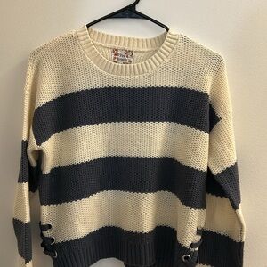 Pink Republic Cream and Black Striped Sweater
